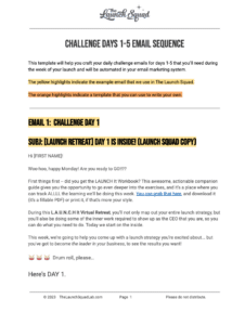 Challenge Days Email Sequence